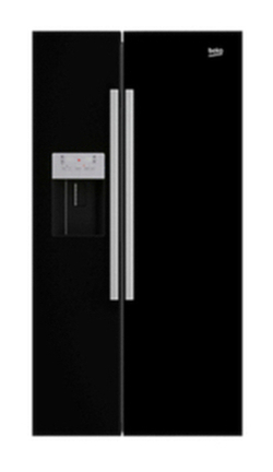 Beko ASN541B American Style Freestanding Fridge Freezer, A+ Energy Rating, 90cm Wide, Black
